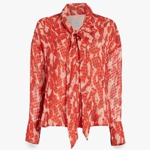 VALENTINE’S DAY PICK❤️ SILKY RED V NECK BLOUSE